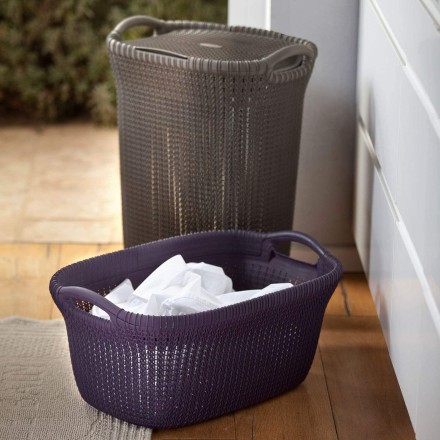 Корзина для хранения чистого белья, горизонтальная, с ручками Curver KNIT 40 литров / 208408