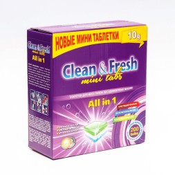 Таблетки Clean&amp;Fresh minitabs для посудомоечной машины 200 шт (упак.) / Cd13200m