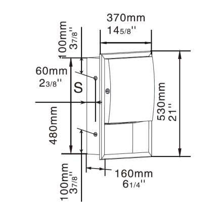 Встраиваемый диспенсер листовых полотенец WisePro Нерж сталь / 79-34