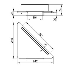 Угловая полочка для душа со встроенным стеклоочистителем Keuco Aveno, Белый матовый / 14657510100