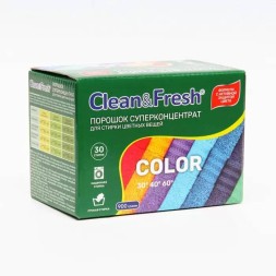 Cтиральный порошок Cуперконцентрат для цветных вещей Clean&amp;Fresh 900 г / Cl3900w