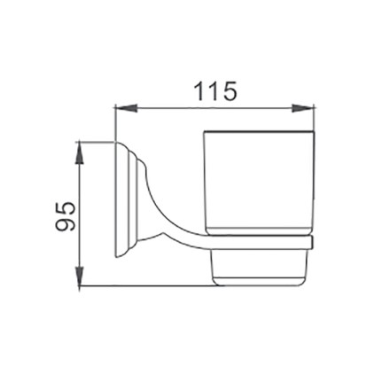 Стакан настенный одинарный D-Lin стекло металл хром / D210310