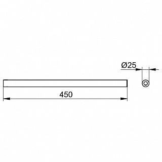 Полотенцедержатель одинарный Keuco REVA 45 см неповоротный латунь черный / 12820370000