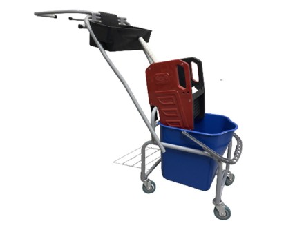 Тележка уборочная Klimi 1x25л, с отжимом и держателем мешка / 21EF/6