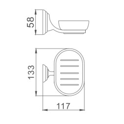 Мыльница стеклянная настенная 13,3 см D-Lin хром / D220310