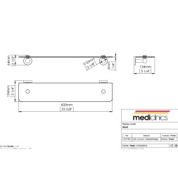 Полка для ванной комнаты Mediclinics Medicrom стекло металл хром / AC0780C
