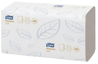 Бумажные полотенца листовые Tork Premium Xpress H2 100288 / 110 л. (пач.)