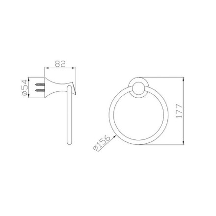 Держатель настенный для полотенец в форме кольца Potato хром / P7504