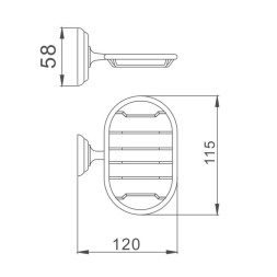 Мыльница настенная решетчатая D-Lin металл хром / D221310