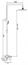 Bennberg 160414-CHROME Смеситель и душевая стойка с двумя круглыми лейками