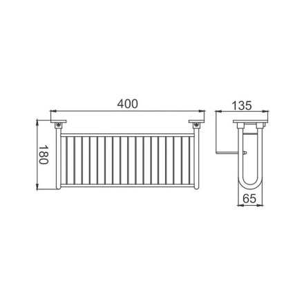 Полка решетчатая D-Lin металл хром / D201302