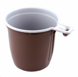 Чашка кофейная 180 мл коричнево-белая СТИРОЛ 50 шт. / 19-7041 упак(50 шт.)