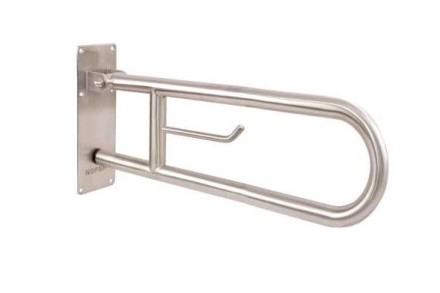 Поручень NOFER для людей с ограниченными возможностями полукруглый 80 см металл матовая сталь / 15051.80.S