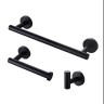 Набор держателей для ванной 3 предмета WisePro крючок, держатель туалетной бумаги держатель полотенца металл Черный / 77-40
