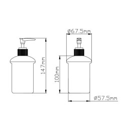 Дозатор для жидкого мыла 200 мл Potato механический стекло металл / P1827