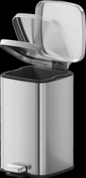 Урна квадратная с педалью Primanova 12 л Матовая сталь / D-JH-8855-A