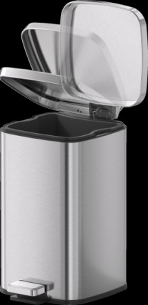Урна квадратная с педалью Primanova 12 л Матовая сталь / D-JH-8855-A