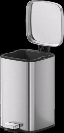 Урна квадратная с педалью Primanova 12 л Матовая сталь / D-JH-8855-A