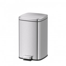 Урна квадратная с педалью Primanova 12 л Матовая сталь / D-JH-8855-A