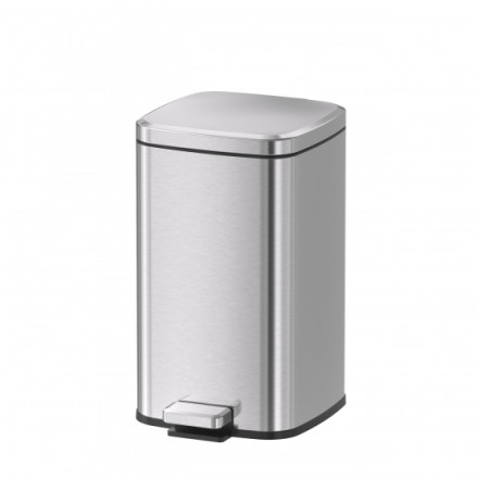 Урна квадратная с педалью Primanova 12 л Матовая сталь / D-JH-8855-A