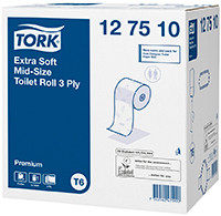 Ультрамягкая туалетная бумага Mid-Size в миди рулонах Tork Premium T6 127510 (рул.)