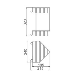 Полка решетчатая угловая 2-х ярусная D-Lin металл хром / D201305