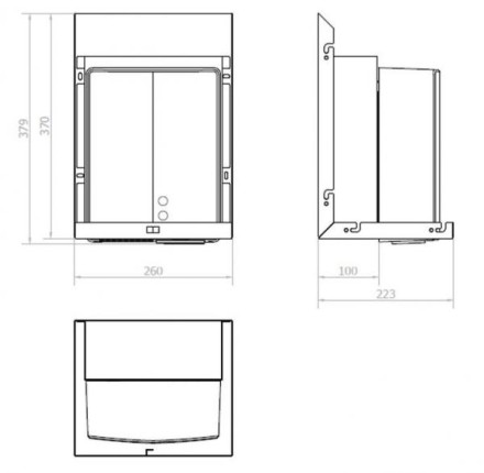 Сушилка для рук встраиваемая за зеркалом 2050 Вт Nofer Big flow EVO / 12053.H1