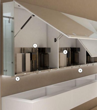 Сушилка для рук встраиваемая за зеркалом 2050 Вт Nofer Big flow EVO / 12053.H1