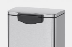 Урна прямоугольная с педалью Primanova 12 л Матовая сталь / D-JH-8858