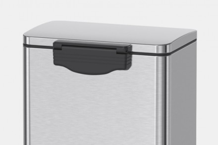 Урна прямоугольная с педалью Primanova 12 л Матовая сталь / D-JH-8858