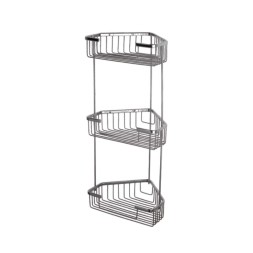 Полка решетчатая угловая 3-х ярусная D-Lin металл хром / D201306