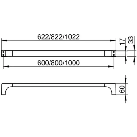 Держатель для полотенец Keuco Edition 62,2 см латунь Розовое золото / 11101290600