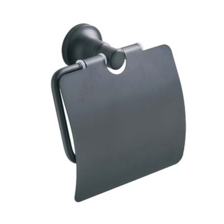Держатель для туалетной бумаги Potato c крышкой металл черный / P1803BL