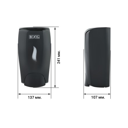 Дозатор для жидкого мыла BXG 1 л пластик черный / BXG-SD-1198B