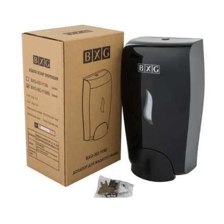 Дозатор для жидкого мыла BXG 1 л пластик черный / BXG-SD-1198B