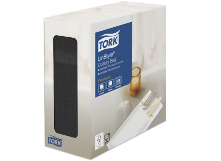 477238 Tork Linstyle Нетканые конверты для приборов / черный (пач.)