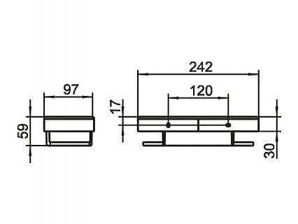 Полочка Keuco SMART.2 со съёмной пластиковой колбой металл пластик хром / 14758010100