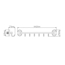 Держатель для полотенец (6 крючков) Potato металл хром / P2916-6