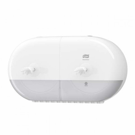 Двойной диспенсер для рулонов с центральной вытяжкой туалетной бумаги пластик белый Tork SmartOne T9 682000