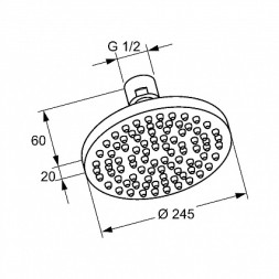 Верхний душ KLUDI A-QA круглый 245 мм латунь хром / 6651105-00