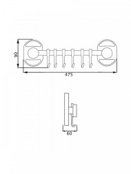 Держатель для полотенец (6 крючков) Potato металл хром / P2914-6