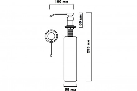 Дозатор Savol врезной в мойку 380 мл пластик, сатин / S-ZY003L