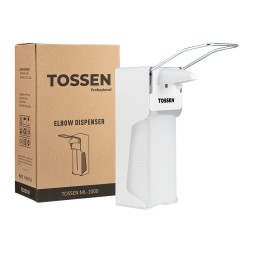 Дозатор локтевой Tossen для мыла и дезинфицирующих средств 1 л пластик белый / 211001