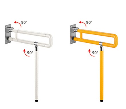 Поручень для людей с ограниченными возможностями WisePro 60 см с опорой в пол металл+ABS пластик / 80-6
