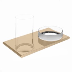 Подстаканник + чаша для мелочей Keuco Edition подвесной двойной хрусталь/металл бронза / 11554039000