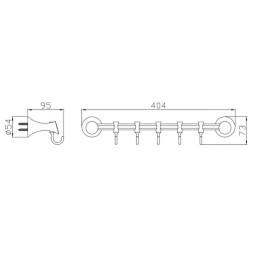 Держатель для полотенец (5 крючков) Potato металл хром / P7514-5