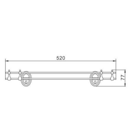 Полка стеклянная настенная 52 см D-Lin хром / D260310