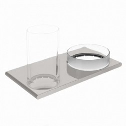 Подстаканник + чаша для мелочей Keuco Edition подвесной двойной хрусталь/металл никель / 11554059000