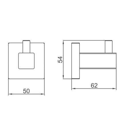 Крючок одинарный настенный D-Lin металл черный / D281222