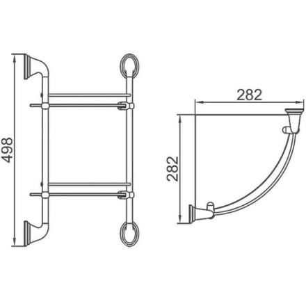 Полка настенная угловая двухярусная D-Lin стекло металл хром / D262310